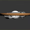 3D Rendered Object With Orange Outer Ring Central Silver Sphere And Reflection On Black Background