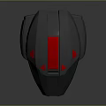 Sci Fi Gray Helmet With Red Accents And Yellow Transparent Visor 3d model