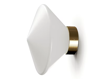 Modern Minimalist Wall Light With White Shade And Gold Metal Base 3d model