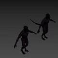 Game Movie Character Lizard Humanoid 3D Model With Gray Skin Yellow Eyes And Standing Pose