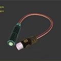 Black Computer Cable with Metal Connectors and Flexible Design for Laptops Desktops Data Transfer 3d model