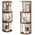 Modern Multi Tier Round Wooden Display Shelf For Home Book Storage And Daily Decoration