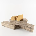 Sturdy Stacked Wooden Crates And Cardboard Cartons For Storage And Shipping