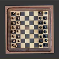 Classic Chessboard Setup With Black And White Squares And Detailed Chess Pieces