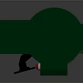 Green Industrial Mechanical Equipment with Fan Structure Red Button and Black Base