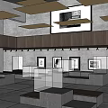 Modern Leisure Area With Comfortable Seating Display Shelves And Pendant Lights