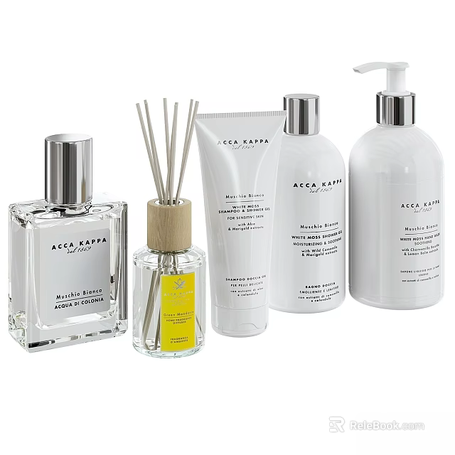 Daily Cleansing Products Including Reed Diffuser Hand Wash And Lotion Bottles 3d model 