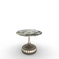 Elegant Modern Round Marble Top Side Table With Artistic Metal Base 3d model