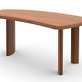 Solid Wood Table With Modern Curved Surface And Four Sturdy Legs 3d model