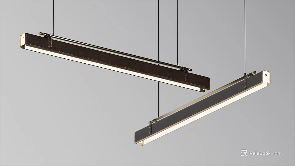 Modern Long Metal Pendant Lights With Sleek Design And LED Illumination For Home Decor 3d model 