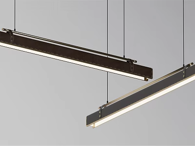 Modern chandelier tube strip light 3d model