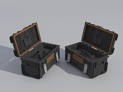 Stanley Hardware Toolboxes With Open Lids And Internal Storage Compartments 3d model