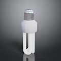 White Energy Saving Light Bulb With Metal Threaded Top And U Shaped Design