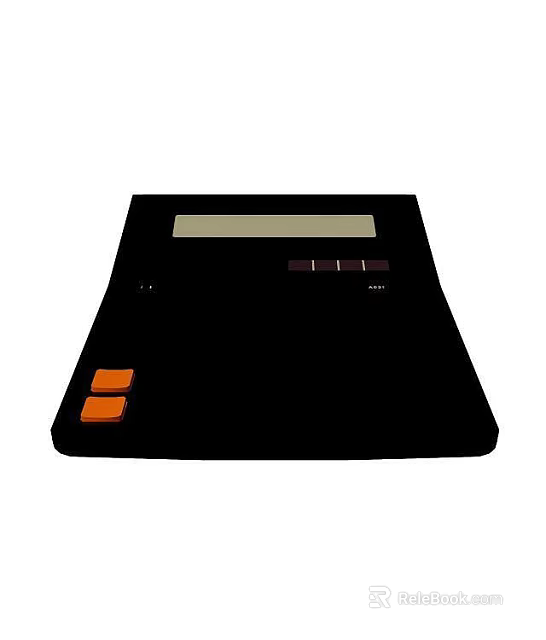 Tech Exhibition Hall Interactive Digital Display With Screen And Orange Control Buttons 3d model 