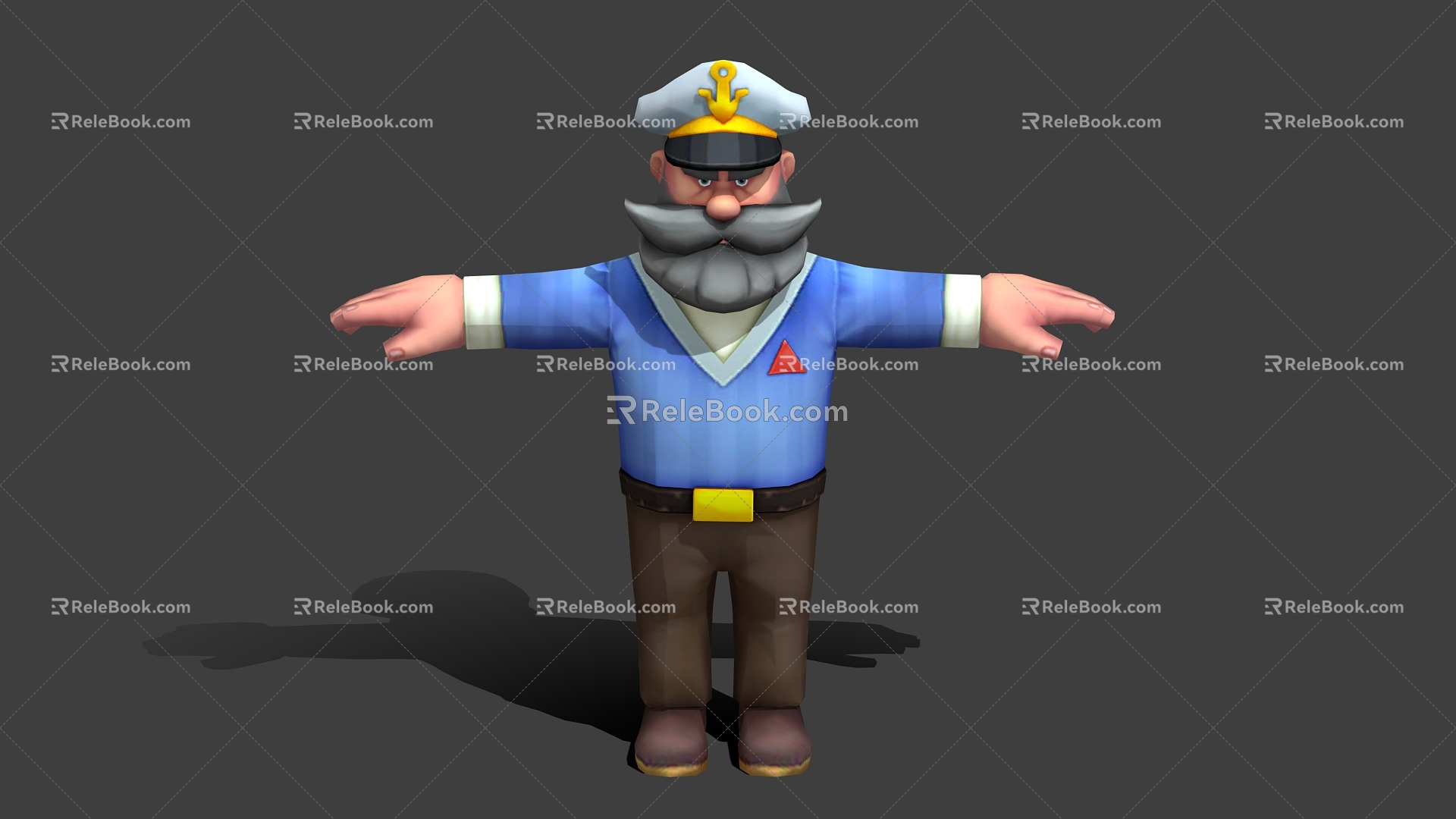 Captain Cartoon Captain Navy Game Figure Game Character Cartoon Man Cartoon Characters Anime Characters 3d model