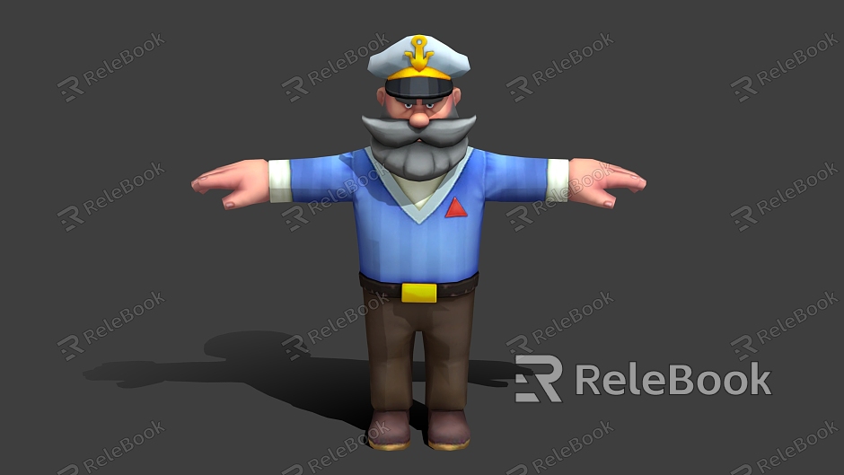 Captain Cartoon Captain Navy Game Figure Game Character Cartoon Man Cartoon Characters Anime Characters model