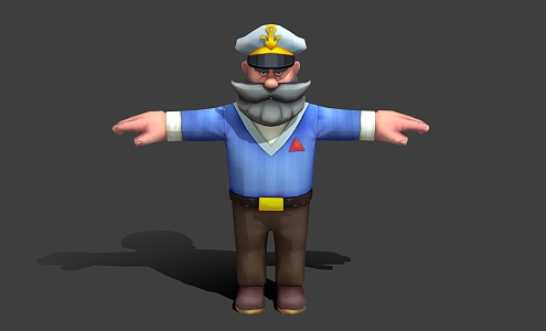 Captain Cartoon Captain Navy Game Figure Game Character Cartoon Man Cartoon Characters Anime Characters 3d model