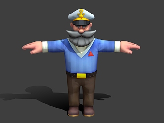 Captain Cartoon Captain Navy Game Figure Game Character Cartoon Man Cartoon Characters Anime Characters 3d model