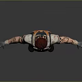 3D Model Human Male Character With Red Hair Armored Shirt Tattoos Dark Pants Boots Gray Background