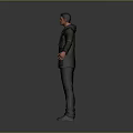 Male Game and Movie Character Wearing Green Jacket Blue Jeans Graphic T-Shirt with Arms Outstretched