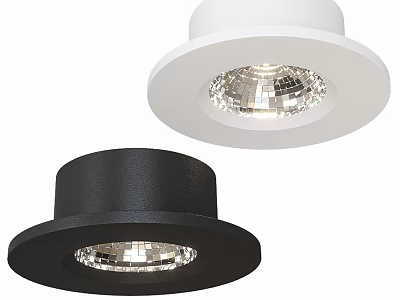 Modern Recessed Downlights With White And Black Sleek Design For Home Interiors 3d model