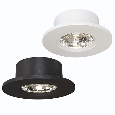 Modern Recessed Downlights With White And Black Sleek Design For Home Interiors 3d model