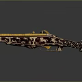 Ornate Vintage Pistol With Gold And Brown Engraved Patterns And Intricate Design Details