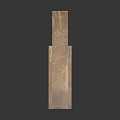 Two Brown Textured Rectangular Pillars With Different Heights On White Background