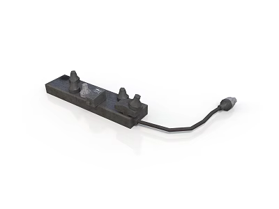 Black Electronic Power Strip With Multiple Outlets And Power Cord 3d model