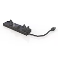 Black Electronic Power Strip With Multiple Outlets And Power Cord