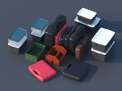 Durable Hardware Tool Storage Cases in Various Colors and Sizes for Organizing Tools 3d model
