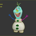 Cheerful Cartoon Snowman Character With White Body Black Buttons And Open Arms