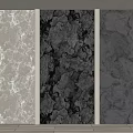 Three Panel Background Wall With Different Textures Including Marble And Rough Gray Surfaces 3d model
