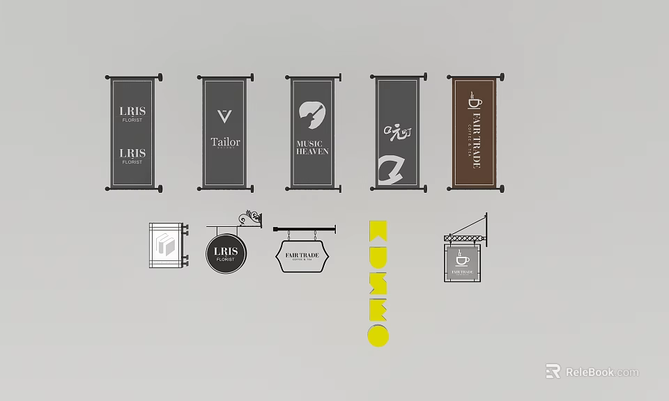 Commercial Equipment Featuring LED Business Signs With Modern Design And Styles 3d model 
