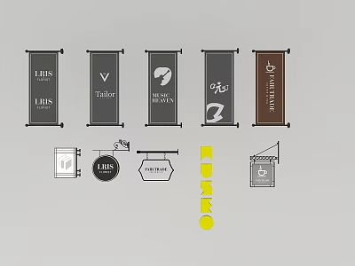 Commercial Equipment Featuring LED Business Signs With Modern Design And Styles 3d model