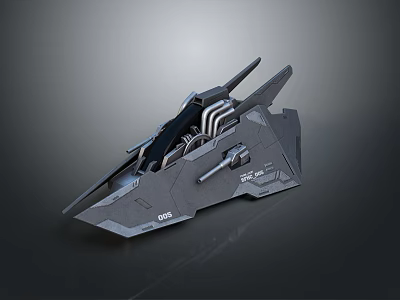 Futuristic Space Vehicle Model With Sleek Structure And Advanced Aerospace Design 3d model