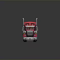 Red Heavy Duty Truck With Cab Exhaust Pipes And Shiny Wheels