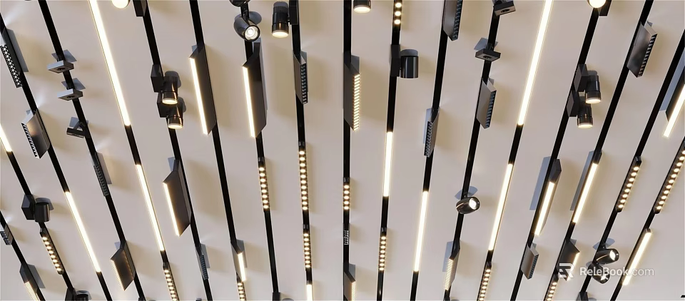 Modern Ceiling Downlights and Spotlights with Stylish Design and Bright Illumination 3d model 
