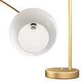 Modern Elegant Floor Lamp With Golden Arc Stand And White Spherical Shade