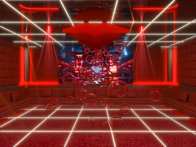 Red Art Space Business KTV Singing Room Box Meichen 3d model
