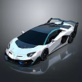 White Supercar With Black Accents Sleek Aerodynamic Design And Rear Spoiler