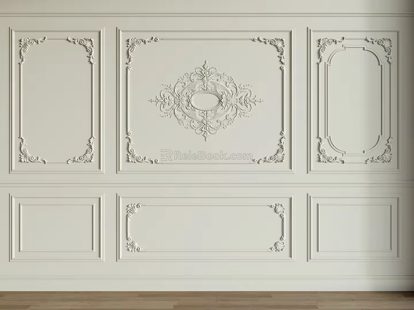 European-style lines carved lines 3d model