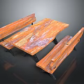 Rustic Wooden Dining Table With Matching Benches And Natural Wood Surface