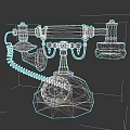 Vintage Telephone Sculpture With Brass Accents And Rotary Dial Design