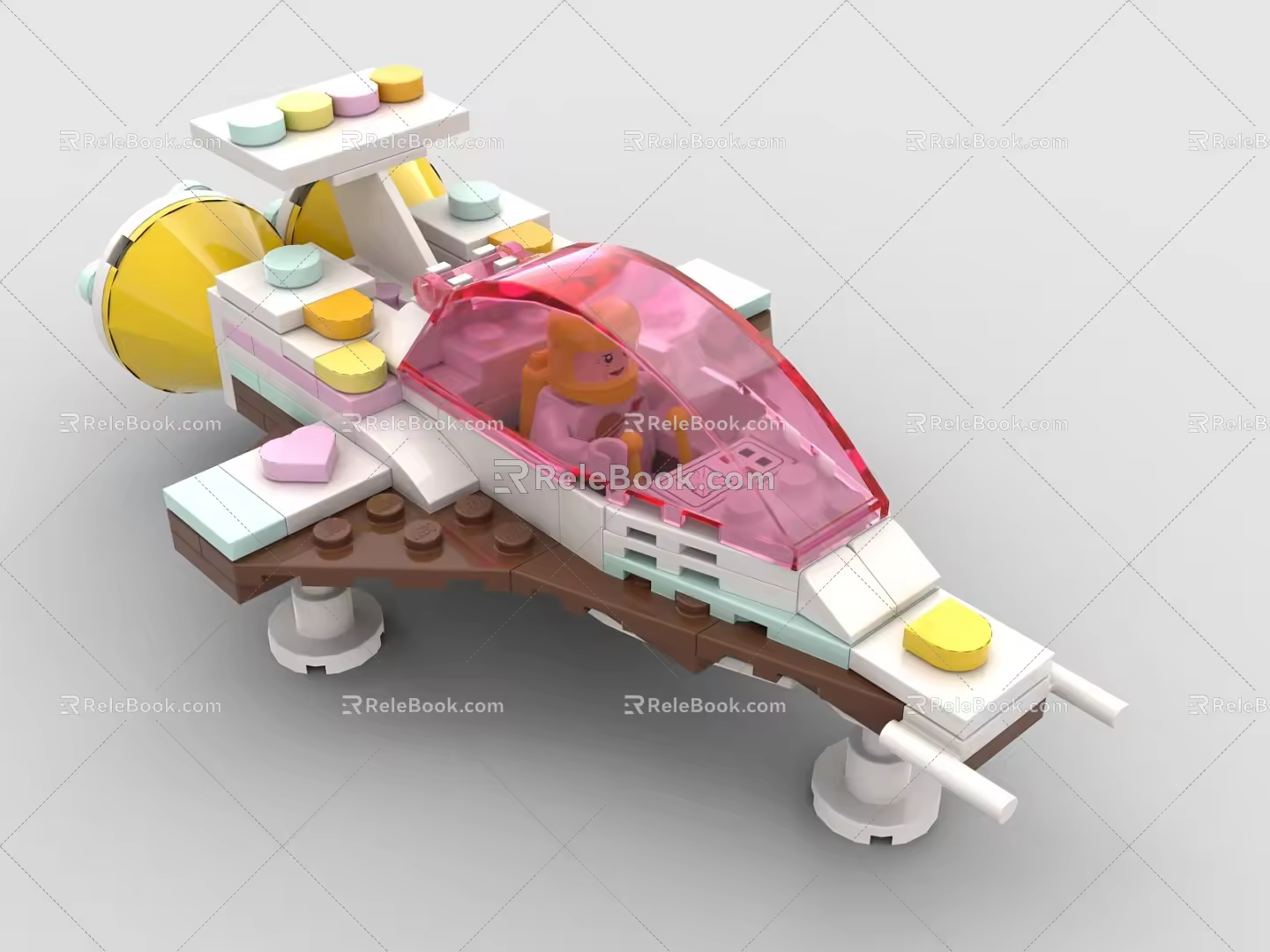 LEGO toy blocks gingerbread man spaceship 3d model