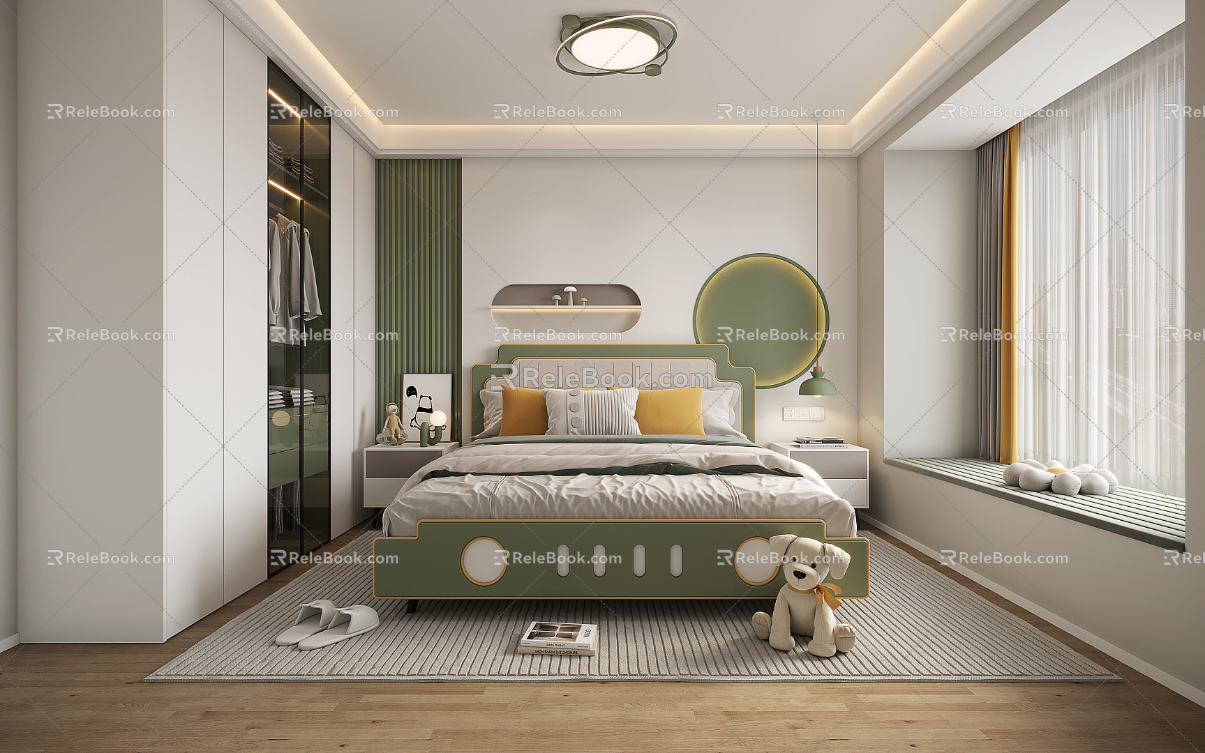 Modern Children's Room Bedroom 3d model