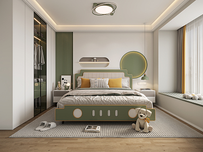 Modern Children's Room Bedroom 3d model