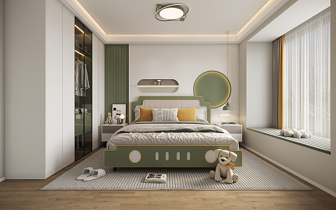 Modern Children's Room Bedroom 3d model