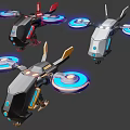 Futuristic Drone Equipment With Blue Lighted Propellers And Modern Design Features