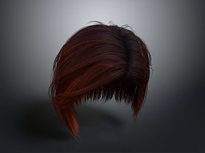 Woman With Brown Short Layered Hairstyle For Modern Fashion Look 3d model